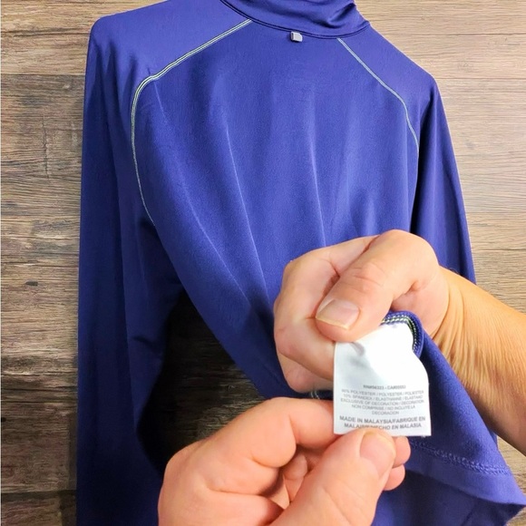 Nike Dri-Fit Purple Quarter Zip Long Sleeve Top - Picture 2 of 8